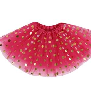 Adorable girls tutu in Pink with Gold Polka Dots